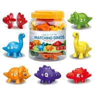 Matching Dinos Toys - 26 Pieces, Counting & Sorting Toy, Shape & Colour Sorting, Letters Dinos Toys,