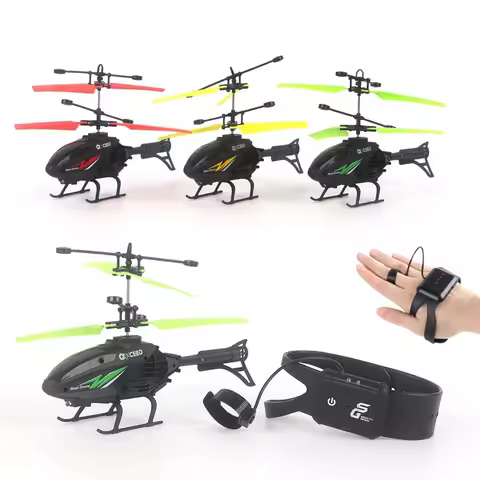 Watch Wrist Hand Controlled Induction Aircraft Impact Resistant Helicopter with Lighting Rechargeabl