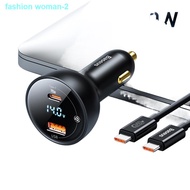 original◇Baseus 140W Car Phone Charger PD3.1 QC3.0 Quick Charge For iPhone Macbook Pro Laptop
