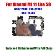 8GB RAM 256GB ROM 8GB RAM 256GB ROM Original For Mi 11 Lite 11Lite 5G Mainboard Motherboard Unlocked With Chips Logic Board