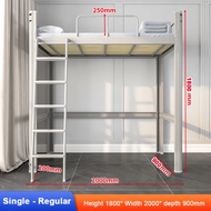 [Free bed board] Loft bed student dormitory bed single size wrought iron bed 90/120CM thickened wrou