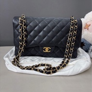 Chanel 黑金荔枝紋牛皮Jumbo