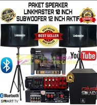 Paket Karaoke Hometheatre Speaker Linkmaster 10 inch Subwoofer Aktif 12 inch Original