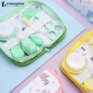 YOUNGSTAR 6Pcs Newborn Baby Care Kit With Storage Bag Aspirator Nail Scissors Hair Comb Brush Cleani