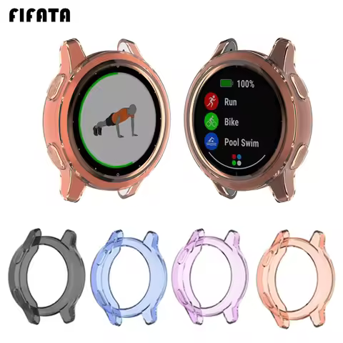 FIFATA TPU Case Protector Frame For Garmin Vivoactive 4 / 4S Smart Watch For Vivoactive 4S / 4 Scree