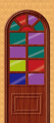 ภาพตกแต่งประตู 3 มิติ ติดผนังห้องนอน ติดประตูไม้ ติดผนังปลอม ติดกระดาษติดผนัง PVC ตกแต่งห้องสวยงาม