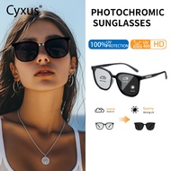 Cyxus Photochromic Sunglasses polarized Lenses square UV400 Protect Cermin Mata Fesyen uniseks 1711i