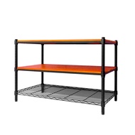 [特價]【dayneeds】松木 90x45x60公分 三層烤黑柚木板收納層架