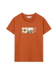 AIIZ (เอ ทู แซด) - เสื้อยืดคอกลมผู้หญิง พิมพ์ลายกราฟิก Womens Flower Graphic T-Shirts