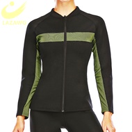 LAZAWG Hot Thermal Shirt Long Sleeve Jacket Shapewear Zipper Sports Top Neoprene Sauna Suit Waist Trainer Warming Sweater