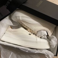 (7折) 意大利Jil Sander Oversized Sole Canvas Sneaker 米黃帆布餅乾鞋 size 43