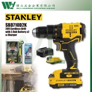 STANLEY SBD710D2K 20V Fatmax Brushless Drill / stanley cordless drill battery bateri drill 18v mesin drill