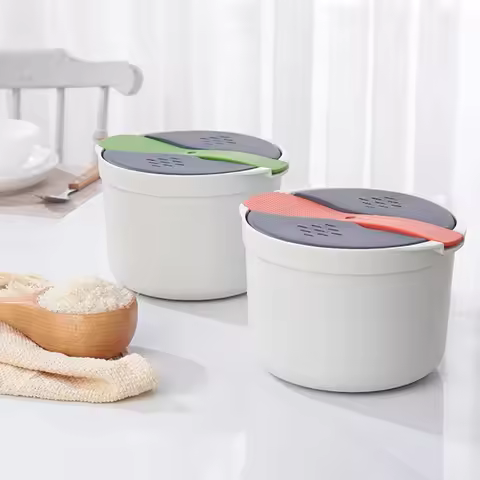 Microwave Oven Rice Cooker Portable Food Container Multifunction Steamer Rice Cooker Bento Lunch Box