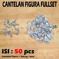 Gantungan Figura Segitiga 2cm Sekrup Baut 6mm Isi 100 Cantelan Cantolan Figura Pigura Pengait
