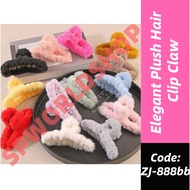 Elegant Plush Hair Clip Claw Korean Style Fashion Big Hair Clamp Women's Hair Accessories ZJ-888bb