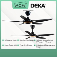 Deka DC2-311 | DC2-313L Ceiling Fan - 56 Inches (Black), Featuring DC Motor 14 Speed with LED Light