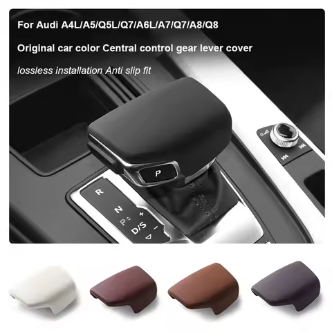 For Audi A4L A5 2017-2025 Q5L 2018- Q7 2016-2019 A6L A7 2019- Q8 Black Leather Selector Lever Handle