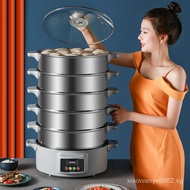 [FREE SHIPPING]Electric Steamer Multi-Functional Household Large-Capacity Multi-Layer Large Steamed Buns304Steamer Commercial Reservation Automatic Steamer