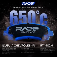 ผ้าเบรคหน้า RACETECH ISUZU D-MAX / MU-7 / MU-X Bluepower / CHEVROLET COROLADO / TRAILBLAZER 2WD - RT