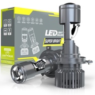 100W H4 LED projektor Mini lampu mentol Bi-LED Mini projektor H4 Headlamp tinggi rasuk rendah LED H4