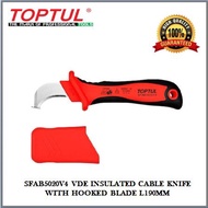 TOPTUL SFAB5020V4 VDE INSULATED CABLE KNIFE WITH HOOKED BLADE L190MM