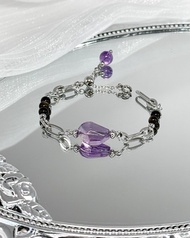 浪漫紫黃晶手鍊 - 醫療鋼/紫黃晶/金曜石/紫水晶/黑曜石/可調節鍊