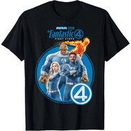 Kaos Fantastic Four T-Shirt Fantastic 4 First Steps T-Shirt Unisex Cotton Short Sleeve Graphic Tee T