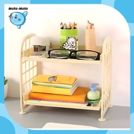 MOLAMOLASTORE Multipurpose 2-Tier Mini Shelf Cosmetic Shelf Kitchen Shelf Mini Square Mesh Makeup Sh