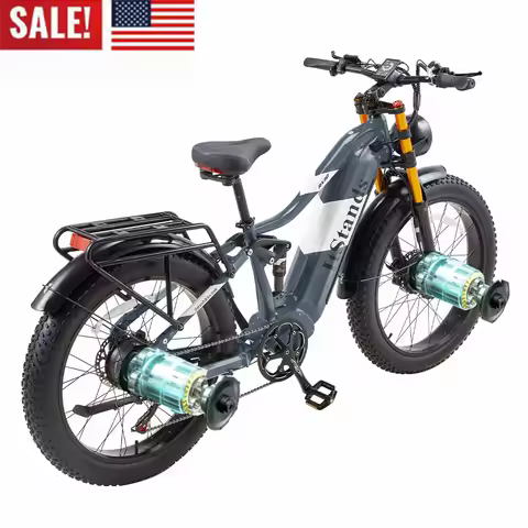Dual Motor 26" Electric Bike 2000W eBike For Adults Bicycle 30mph Fat Tyre~