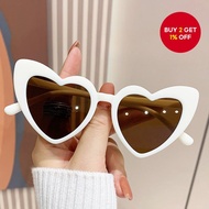 Vintage Heart-Shaped Ladies' UV400 Tinted Sunnies  Kacamata Vintage Berbentuk Hati untuk Wanita – Ce