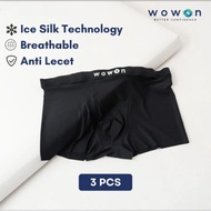 Wowon Men Boxer - Celana Dalam Pria - Zero Gravity feel isi 3 PCS