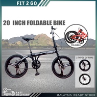 20 Inch Folding Bike Foldable Bicycle Cycling Bike Off-Road City Bicycle Road Bike Adult Children Bicycle Basikal Lipat