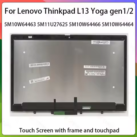 13.3 For Lenovo Thinkpad L13 Yoga 1st Gen 2nd Gen 1/2 Screen LCD Display Touch Panel Assembly 20R5 2