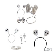 RUNNY Alien Costume Set Alien Headband Earring Necklace Gloves Alien Fancy Costume Kit Accessories f