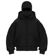 ENOCH | Oversized BALACLAVA ZIPPER HOODIE | PLAIN PLAIN