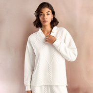 Max Fashion Textured Polo Sweatshirt