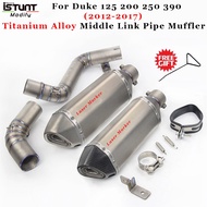 For Duke 125 200 250 390 2012 - 2017 Motorcycle Exhaust Full System escape Modified Titanium Alloy Middle Link Pipe Muff