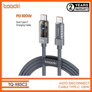 TOOCKI Cable Data Cable Type C 100W PD Cable 100W Auto Disconnect Auto Off With Display Meter