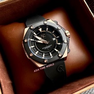 [Original] Alexandre Christie 9601 MARBRBA Automatic Men's Watch with Black Silicone Strap