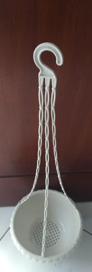 [3PCS] Pot Bunga Gantung SHALLOM Putih 25cm