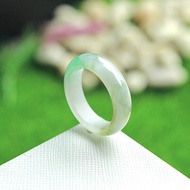 Three-Color Jade Ring Plain Shape Glass Material Size 57 mm.