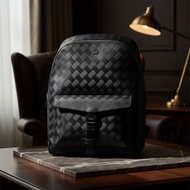 【FREED】編織壓花斜方格後背包 真皮 送禮推薦 男生生日禮物