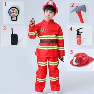 BEST- Fireman Costume for Kids Boys Firefighter Career Uniform Work Cosplay Role Play Girl Suit Clothing