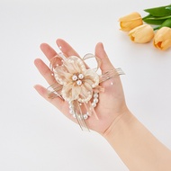 Set of 2 Bridesmaid Wrist Corsage Wedding Bridesmaid Wrist Flower Silk Pearl Wrist Corsage Champagne