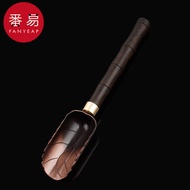 teaspoon A1-ebony teaspoon solid wood copper small long handle tea shovel tea rule Japanese kung fu 