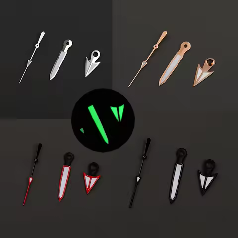 NH35 Watch Hands Green Luminous pointer Silver Rose Gold Fits NH36 4R35 4R36 7S Movement Seiko SKX00