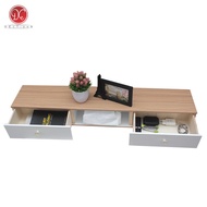 Rak TV Dinding Minimalis 100x20cm 2 Laci Meja TV Tempel Dinding Furniture Ruang Tamu Aesthetic