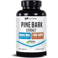 Healthfare Pine Bark Extract 6000mg French Maritime | 200 Vegan Capsules | Standardized 95% OPC Proa
