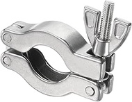 PATIKIL 1 Pack KF-25 Vacuum Clamp 304 Stainless Steel Durable Double Pin Hose Clamp with Clamping Nu