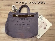 🍒 Marc by Marc Jacobs 水洗灰印字LOGO拉鍊帆布托特包.手提包#二手
